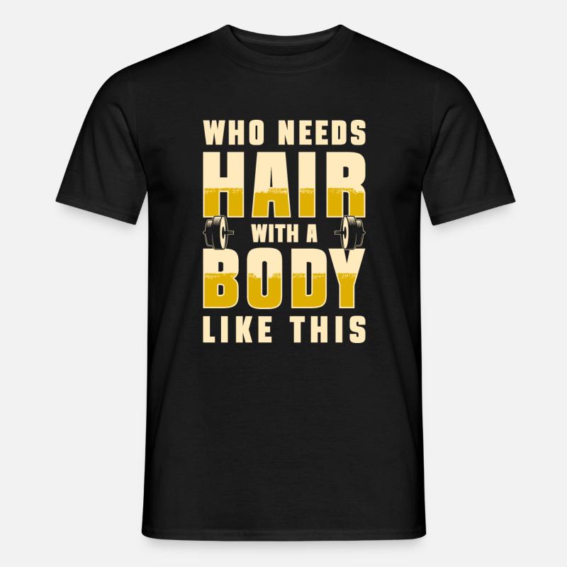 Glatze Platte Haarausfall Haarschnitt - Männer T-Shirt - Schwarz