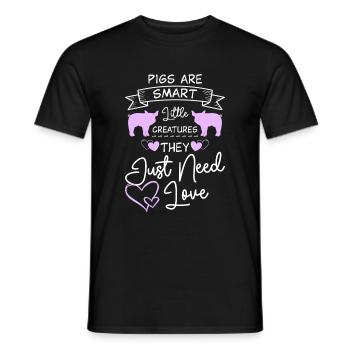 Teacup Pig Domestic Pig Piggy Tiny - Men's T-Shirt - black - Front - AI Model Male 178 light (178cm)