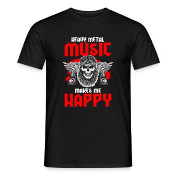 Metal Metal Band Rockabilly E-Gitarre - Männer T-Shirt - Schwarz - Vorne - AI Model Male 178 light (178cm)
