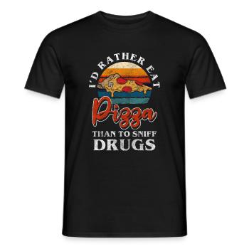 Drogenfrei Clean Marihuana - Männer T-Shirt - Schwarz - Vorne - AI Model Male 178 light (178cm)
