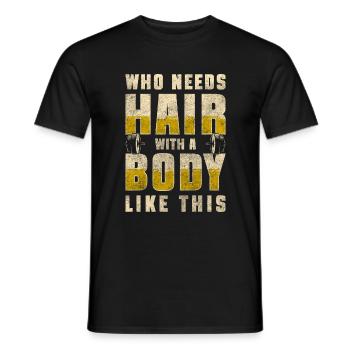 Haarlos Haarschnitt Männerproblem - Männer T-Shirt - Schwarz - Vorne - AI Model Male 178 light (178cm)