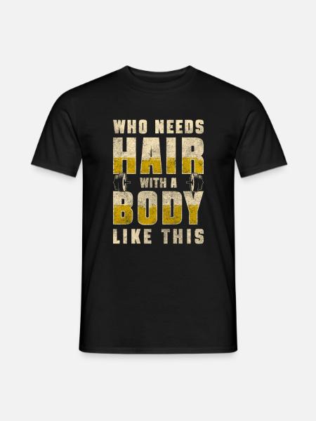 Hairless haircut man problem - Men's T-Shirt - black
