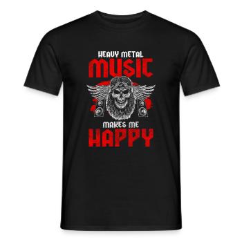 Heavy Metal Rock Guitare Metalcore - T-shirt homme - noir - Devant - AI Model Male 178 light (178cm)