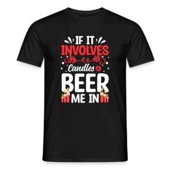 Candles Fire Romance - Men's T-Shirt - black - Front - AI Model Male 178 light (178cm)
