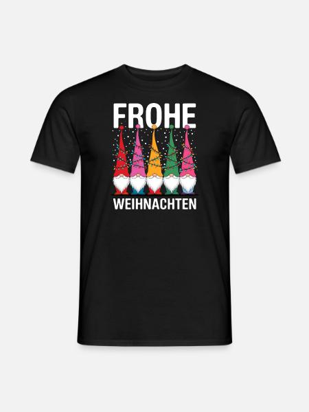 Gnom Frohe Weihnachten Gnome lustig Wichtel süß - Männer T-Shirt - Schwarz