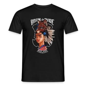 Born to Ride - Indianer - Kriegerindesign - Männer T-Shirt - Schwarz - Vorne - AI Model Male 178 light (178cm)