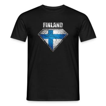 Finlande Superhero Flag Rétro Symbole finlandais - T-shirt homme - noir - Devant - AI Model Male 178 light (178cm)