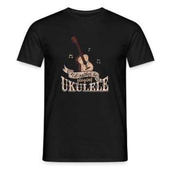 ukulélé - T-shirt homme - noir - Devant - AI Model Male 178 light (178cm)