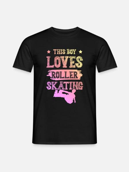 Boy loves roller skates - Men's T-Shirt - black