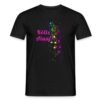 Kölle alaaf, confettis, carnaval, étoiles - T-shirt homme - noir - Devant - AI Model Male 178 light (178cm)