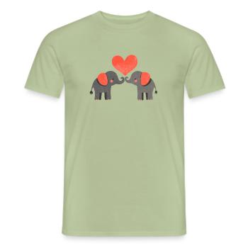Love - Men's T-Shirt - sage - Front - AI Model Male 178 light (178cm)
