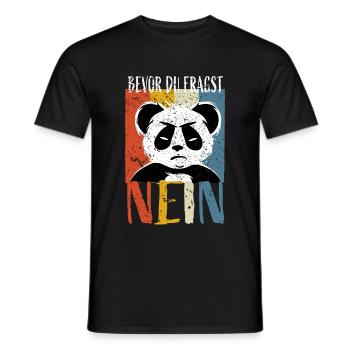 Before You Ask No – Saying Evil Panda Gift - Men's T-Shirt - black - Front - AI Model Male 178 light (178cm)