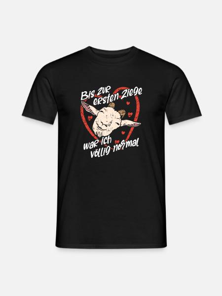 Ziegenportrait und Ziegenspruch - Männer T-Shirt - Schwarz