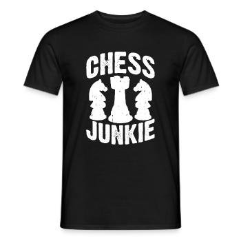 Chess Junkie Geschenk Schach Sport Schachmeister - Männer T-Shirt - Schwarz - Vorne - AI Model Male 178 light (178cm)