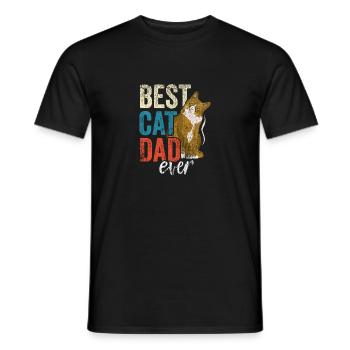 Best Cat Dad Ever Vintage Cat Daddy Vatergeschenk - Männer T-Shirt - Schwarz - Vorne - AI Model Male 178 light (178cm)