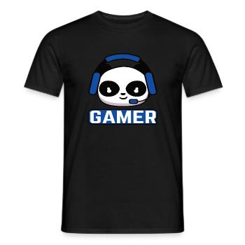Cadeau Gamer Esport Gaming Gamer Panda Noob - T-shirt homme - noir - Devant - AI Model Male 178 light (178cm)