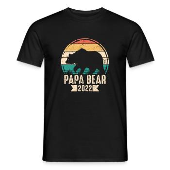 Papa Bear 2022 - Pregnancy Father Bear - Men's T-Shirt - black - Front - AI Model Male 178 light (178cm)