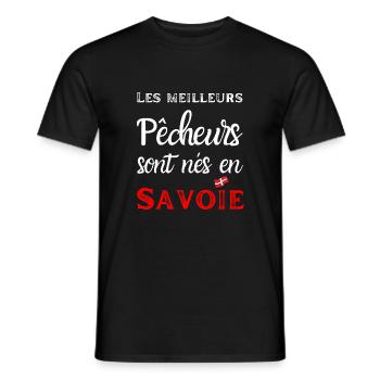 Les meilleurs pêcheurs sont nés en Savoie, humour - T-shirt homme - noir - Devant - AI Model Male 178 light (178cm)
