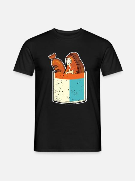 Grillparty Geschenk Fleisch Brusttasche Grillen - Männer T-Shirt - Schwarz