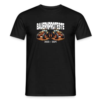 Bauernproteste 2023 / 2024 Bauernprotest Demo - Männer T-Shirt - Schwarz - Vorne - AI Model Male 178 light (178cm)