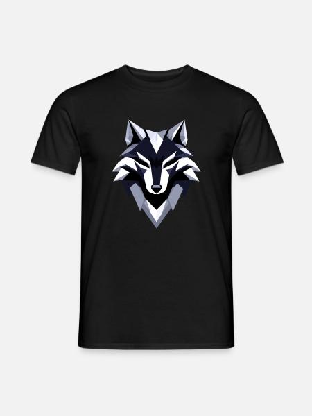 Wolf Low Poly Logo Design - Men's T-Shirt -
