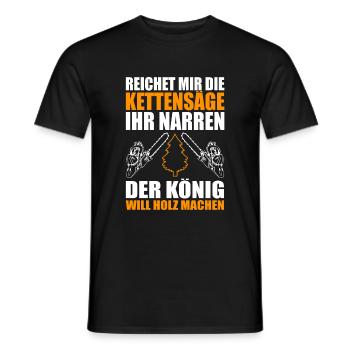 HOLZ SÄGE KETTENSÄGE GESCHENK WALD FÖRSTER BERUF - Männer T-Shirt - Schwarz - Vorne - AI Model Male 178 light (178cm)