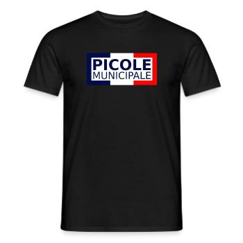 picole municipale - T-shirt homme - noir - Devant - AI Model Male 178 light (178cm)