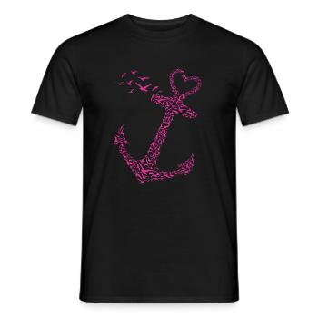 Anker aus Möwen Meer Küste - Männer T-Shirt - Schwarz - Vorne - AI Model Male 178 light (178cm)