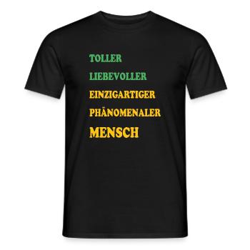 Einzigartig Toll & Phänomenaler Mensch - Männer T-Shirt - Schwarz - Vorne - AI Model Male 178 light (178cm)