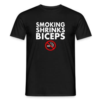 Smoking shrinks the biceps - T-shirt homme - noir - Devant - AI Model Male 178 light (178cm)