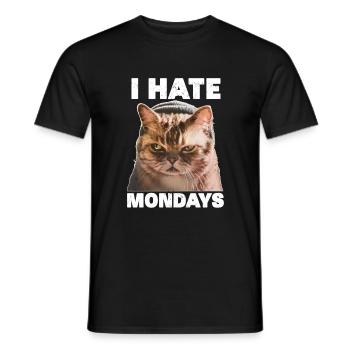 I hate mondays saying cat monday funny - Men's T-Shirt - black - Front - AI Model Male 178 light (178cm)