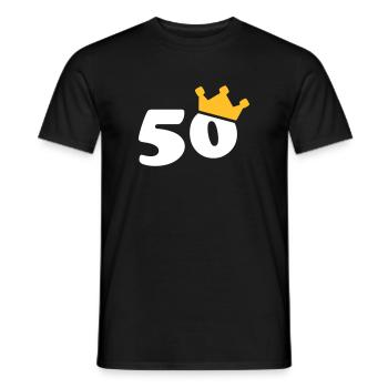 50 crown 50 birthday 50 years - Men's T-Shirt - black - Front - AI Model Male 178 light (178cm)