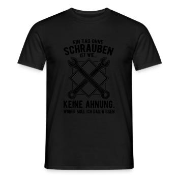 Schrauber Ein Tag Ohne Schrauben Mechaniker Handwe - Männer T-Shirt - Schwarz - Vorne - AI Model Male 178 light (178cm)