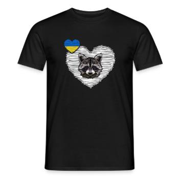UKRAINE Cherson waschbär "the cherson raccoon" - Männer T-Shirt - Schwarz - Vorne - AI Model Male 178 light (178cm)