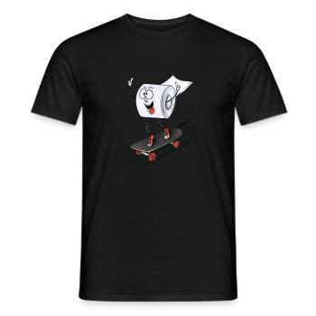 Verrückte Klorolle beim Skaten - Männer T-Shirt - Schwarz - Vorne - AI Model Male 178 light (178cm)