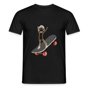 Skateur skateboard - T-shirt homme - noir - Devant - AI Model Male 178 light (178cm)