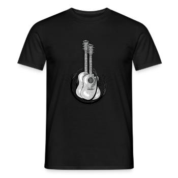 Gitarren - Liebe zur Musik - Männer T-Shirt - Schwarz - Vorne - AI Model Male 178 light (178cm)