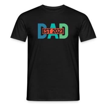 DAD est. 2023 for future father in 2023 - Men's T-Shirt - black - Front - AI Model Male 178 light (178cm)