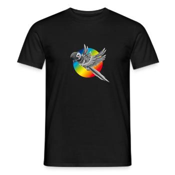 Parrot colorful bird rainbow cute fly com - Men's T-Shirt - black - Front - AI Model Male 178 light (178cm)