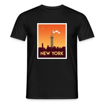 New York Empire Skyline Morgen - Männer T-Shirt - Schwarz - Vorne - AI Model Male 178 light (178cm)