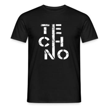 Minimal Techno - Männer T-Shirt - Schwarz - Vorne - AI Model Male 178 light (178cm)
