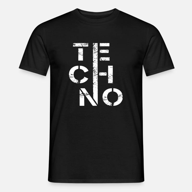 Techno minimale - T-shirt homme - noir