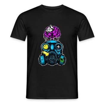 Masque à gaz - T-shirt homme - noir - Devant - AI Model Male 178 light (178cm)