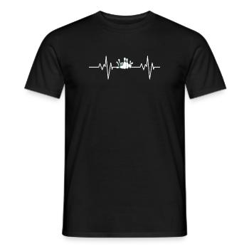 Bowling Kugel Bowler Geschenk Herzschlag Bowling - Männer T-Shirt - Schwarz - Vorne - AI Model Male 178 light (178cm)