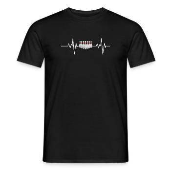 Bowling Pins Bowler Geschenk Herzschlag Bowling - Männer T-Shirt - Schwarz - Vorne - AI Model Male 178 light (178cm)