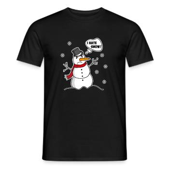 Bonhomme de neige déteste la neige, bonhomme de neige déteste la neige - T-shirt homme - noir - Devant - AI Model Male 178 light (178cm)