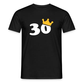30 crown 30th birthday 30 years - Men's T-Shirt - black - Front - AI Model Male 178 light (178cm)