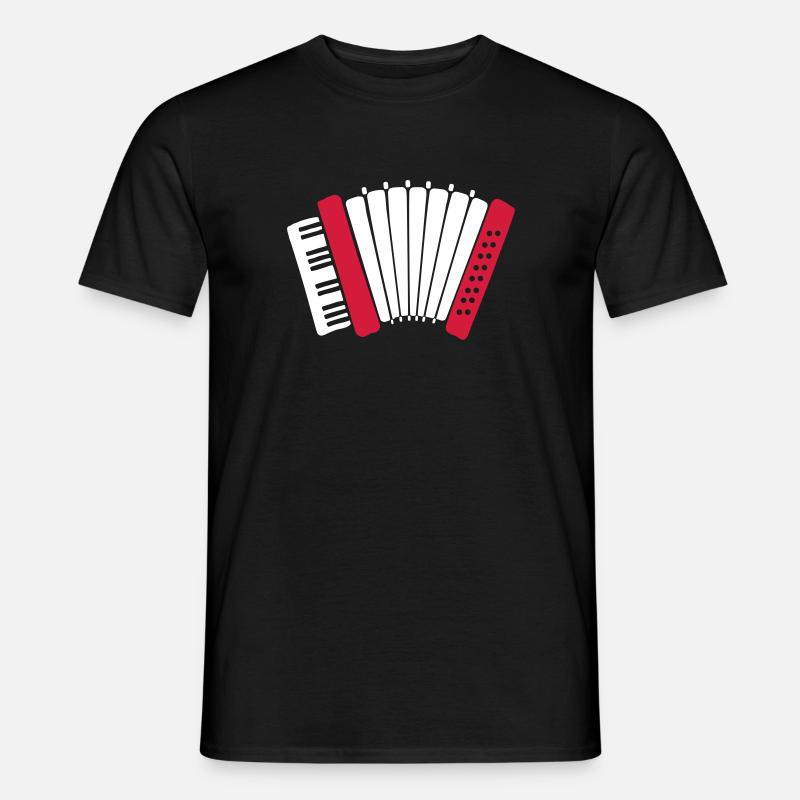 Akkordeon - Männer T-Shirt - Schwarz
