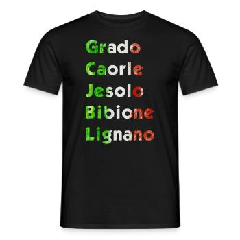 Grando bis Lignano der Hausmeisterstrand - Männer T-Shirt - Schwarz - Vorne - AI Model Male 178 light (178cm)