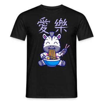Nouilles japonaises de Chine Ramen Pâtes Zebra Anime - T-shirt homme - noir - Devant - AI Model Male 178 light (178cm)